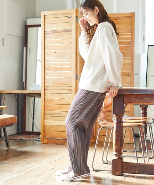 Honeys（ハニーズ）の「プリーツパンツ（その他パンツ・レディース・ブラック/ブラウン/グレイッシュベージュ・LL/S/M/L）」の9枚目の写真