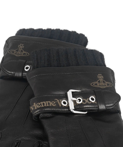 VivienneWestwood ブラックレザー グローブ バックル付き VivienneWestwood ブラックレザー グローブ バックル付き Vivienne