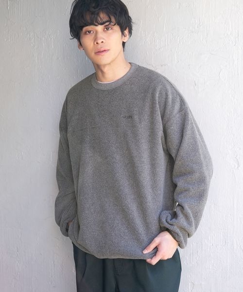 LOWRYS FARM（ローリーズファーム）の「ＧＥＲＲＹフリースクルー　260133（その他トップス・メンズ・ブラック/グレー/ブルー/アイボリー・MEDIUM/LARGE）」の4枚目の写真