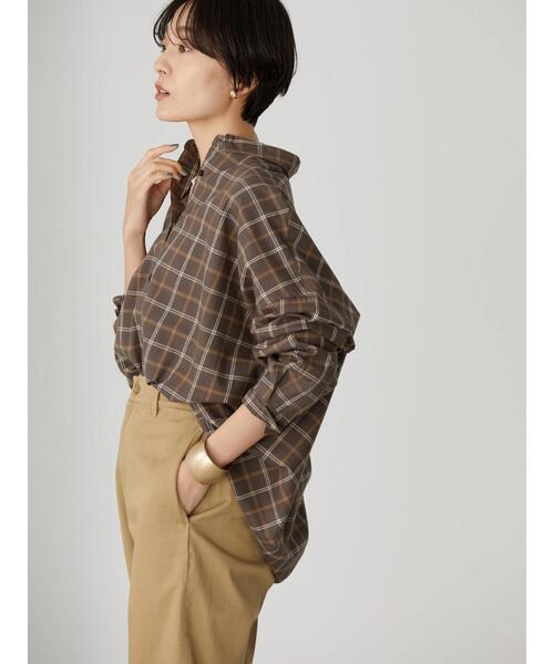 AMERICAN HOLIC(アメリカンホリック)の「綿ビエラドルマンチェックシャツ(シャツ/ブラウス・レディース・ブラウン系その他4/その他9/ブラック系その他3/ブルー系その他5/アイボリー・L/M)」の7枚目の写真