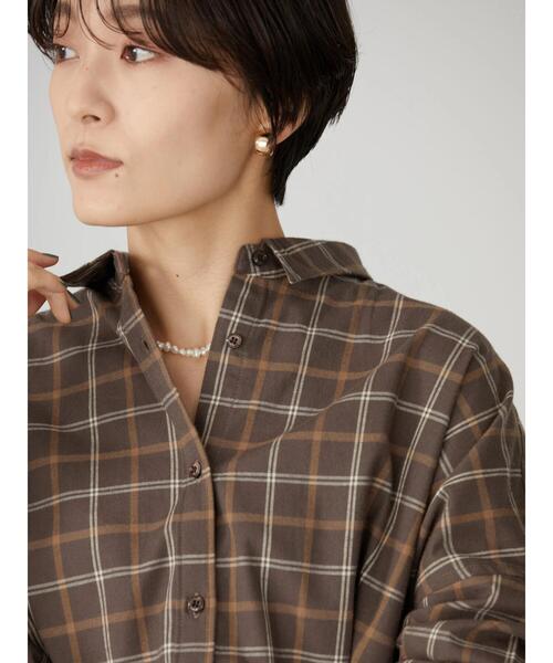 AMERICAN HOLIC(アメリカンホリック)の「綿ビエラドルマンチェックシャツ(シャツ/ブラウス・レディース・ブラウン系その他4/その他9/ブラック系その他3/ブルー系その他5/アイボリー・L/M)」の9枚目の写真