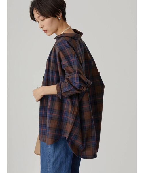 AMERICAN HOLIC(アメリカンホリック)の「綿ビエラドルマンチェックシャツ(シャツ/ブラウス・レディース・ブラウン系その他4/その他9/ブラック系その他3/ブルー系その他5/アイボリー・L/M)」の16枚目の写真
