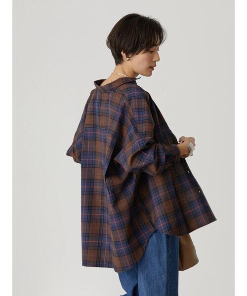 AMERICAN HOLIC(アメリカンホリック)の「綿ビエラドルマンチェックシャツ(シャツ/ブラウス・レディース・ブラウン系その他4/その他9/ブラック系その他3/ブルー系その他5/アイボリー・L/M)」の17枚目の写真