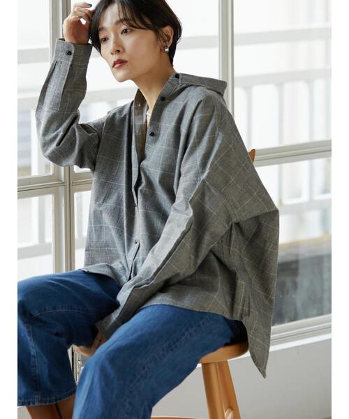 AMERICAN HOLIC(アメリカンホリック)の「綿ビエラドルマンチェックシャツ(シャツ/ブラウス・レディース・ブラウン系その他4/その他9/ブラック系その他3/ブルー系その他5/アイボリー・L/M)」の5枚目の写真