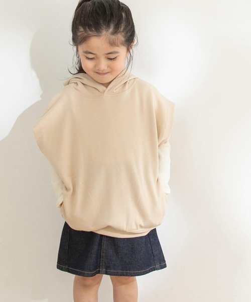 URBAN RESEARCH DOORS(アーバンリサーチドアーズ)の「OG裏毛フーディベスト(KIDS)(Tシャツ/カットソー・キッズ・ライトグレー/ベージュ・105/120/135)」の1枚目の写真