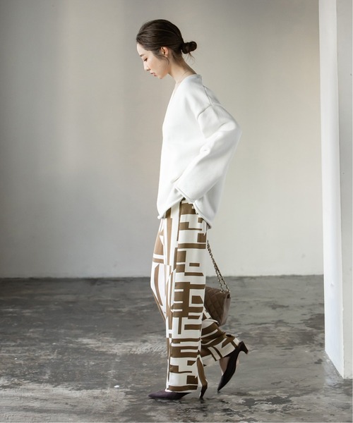 Noble（ノーブル）の「バイカラーコンポジションプリントパンツ◆（その他パンツ・レディース・ブラウン・FREE）」の4枚目の写真