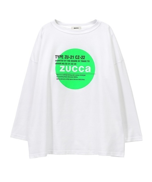 ZUCCa(ズッカ)の「レイヤーLOGO T/長袖Tシャツ(Tシャツ/カットソー・レディース・ホワイト/ブラック・M size)」の2枚目の写真