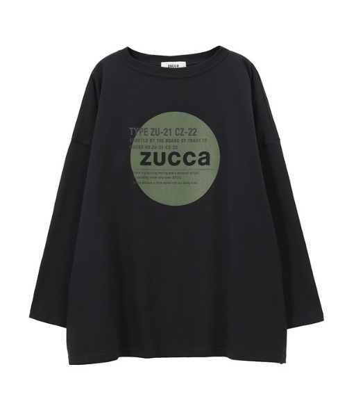 ZUCCa(ズッカ)の「レイヤーLOGO T/長袖Tシャツ(Tシャツ/カットソー・レディース・ホワイト/ブラック・M size)」の1枚目の写真
