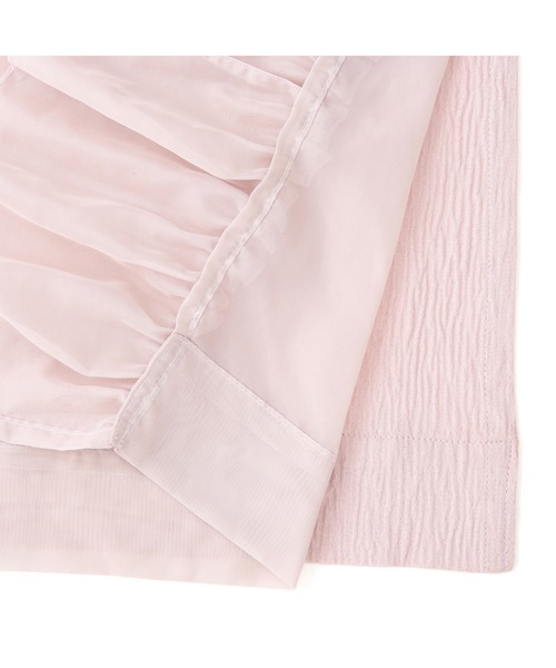 セール】フリル×ラメリア ダブルカーテン H1780×W1000 ピンク （レース