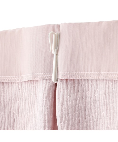 セール】フリル×ラメリア ダブルカーテン H1780×W1000 ピンク （レース