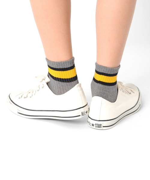 GLAZOS（グラソス）の「ショート丈ラインソックス３足セット（ソックス/靴下・キッズ・マルチ・24cm/17cm/21cm）」の4枚目の写真
