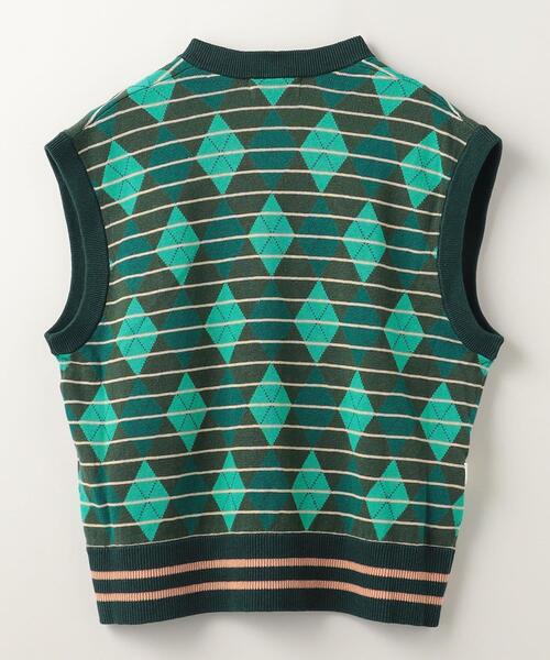 FORSOMEONE（フォーサムワン）の「＜FORSOMEONE(フォーサムワン)＞ RETRO KNIT VEST/ベスト（ベスト・メンズ・ケリー/ライトピンク・48/46）」の3枚目の写真