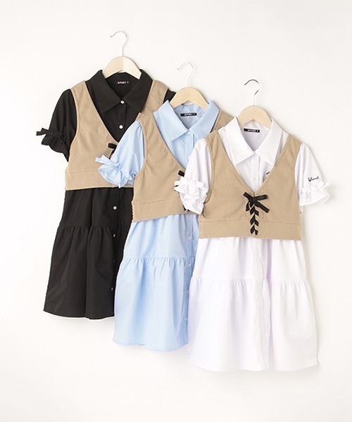 by LOVEiT（バイラビット）の「ビスチェつきマーメイドワンピース（ワンピース・キッズ・サックスブルー/オフホワイト/ブラック・150cm/160cm/140cm/130cm/120cm）」の16枚目の写真