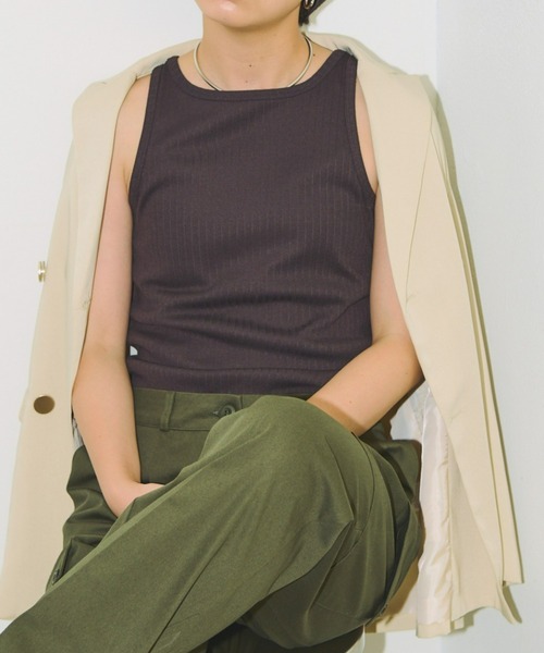 Aunt Marie's（アントマリーズ）の「アメリカンスリーブタンクトップ（タンクトップ・レディース・オレンジ/ブラウン/ホワイト/チャコールグレー・FREE）」の2枚目の写真