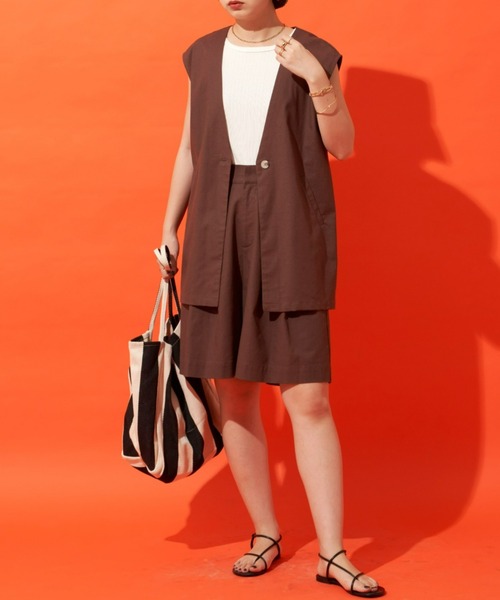 Aunt Marie's（アントマリーズ）の「アメリカンスリーブタンクトップ（タンクトップ・レディース・オレンジ/ブラウン/ホワイト/チャコールグレー・FREE）」の20枚目の写真