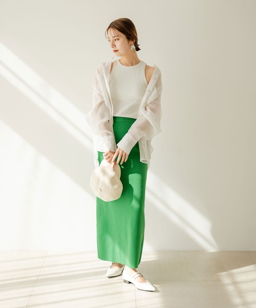 rectangle（レクタングル）の「スポンジニットナロースカート（スカート・レディース・ブラック/レッド/ブルー/グリーン/オレンジ/ブラウン/アイボリー/オリーブ/パープル・FREE）」の19枚目の写真