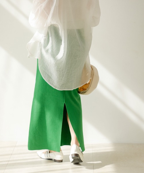 rectangle（レクタングル）の「スポンジニットナロースカート（スカート・レディース・ブラック/レッド/ブルー/グリーン/オレンジ/ブラウン/アイボリー/オリーブ/パープル・FREE）」の20枚目の写真