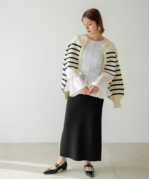 rectangle（レクタングル）の「スポンジニットナロースカート（スカート・レディース・ブラック/レッド/ブルー/グリーン/オレンジ/ブラウン/アイボリー/オリーブ/パープル・FREE）」の15枚目の写真