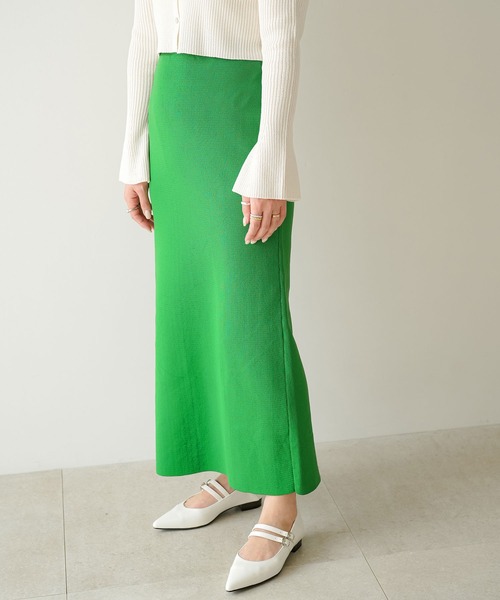 rectangle（レクタングル）の「スポンジニットナロースカート（スカート・レディース・ブラック/レッド/ブルー/グリーン/オレンジ/ブラウン/アイボリー/オリーブ/パープル・FREE）」の21枚目の写真