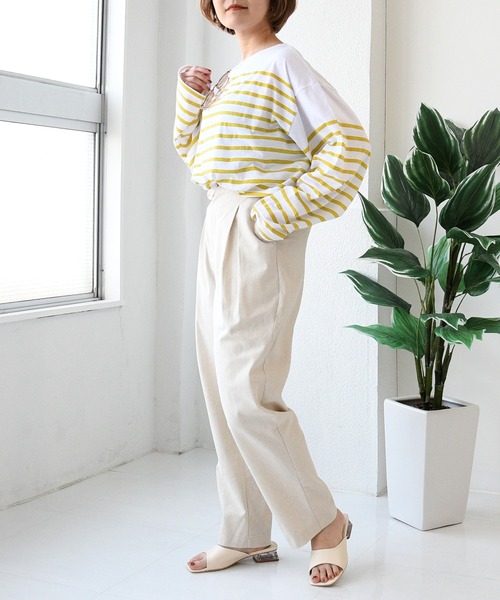 sango(sango)の「タック入りパンツ(チノパンツ・レディース・キナリ/ブラウン・FREE)」の9枚目の写真