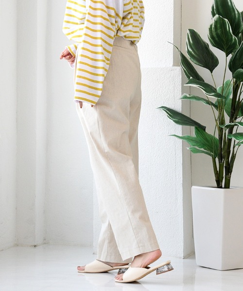 sango(sango)の「タック入りパンツ(チノパンツ・レディース・キナリ/ブラウン・FREE)」の6枚目の写真