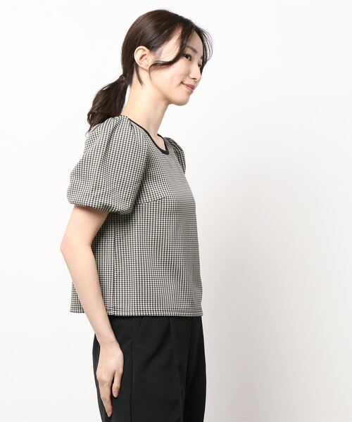 ANDGEEBEE（アンジービー）の「パフスリーブトップス（その他トップス・レディース・ブラック/ベージュ・MEDIUM）」の3枚目の写真