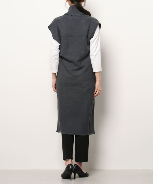 Doux Belle（ドゥーベル）の「Iラインロングニットベスト（ベスト・レディース・ライトグレー/ブラック/ベージュ/ダークグレー・FREE）」の8枚目の写真