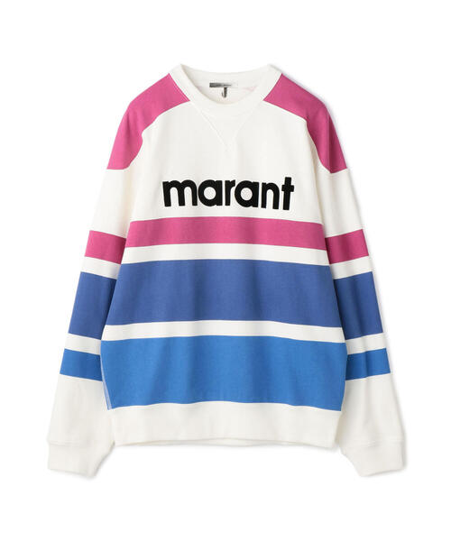 ISABEL MARANT(イザベルマラン)の「ISABEL MARANT MEYOAN ストライプロゴスエットプルオーバー(スウェット・メンズ・ブルー系その他2/イエロー系その他2・S/M/XS)」の2枚目の写真
