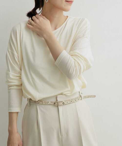 URBAN RESEARCH DOORS（アーバンリサーチドアーズ）の「シルキータッチ長袖プルオーバー（Tシャツ/カットソー・レディース・アイボリー/ピンク/ラベンダー/ベージュ・1）」の5枚目の写真