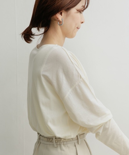 URBAN RESEARCH DOORS（アーバンリサーチドアーズ）の「シルキータッチ長袖プルオーバー（Tシャツ/カットソー・レディース・アイボリー/ピンク/ラベンダー/ベージュ・1）」の6枚目の写真