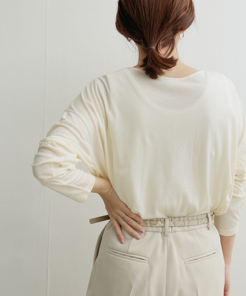 URBAN RESEARCH DOORS（アーバンリサーチドアーズ）の「シルキータッチ長袖プルオーバー（Tシャツ/カットソー・レディース・アイボリー/ピンク/ラベンダー/ベージュ・1）」の7枚目の写真