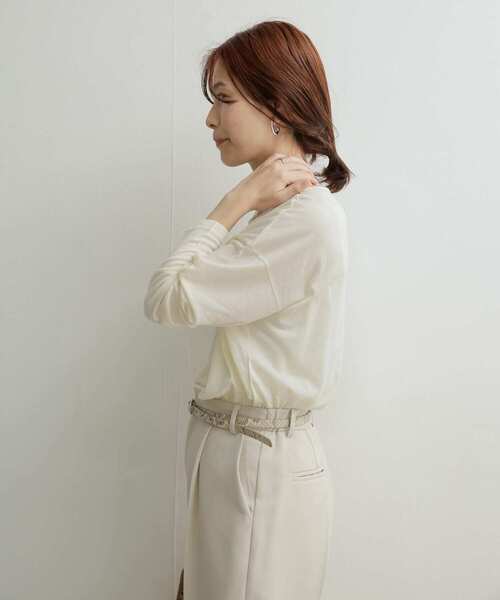 URBAN RESEARCH DOORS（アーバンリサーチドアーズ）の「シルキータッチ長袖プルオーバー（Tシャツ/カットソー・レディース・アイボリー/ピンク/ラベンダー/ベージュ・1）」の8枚目の写真