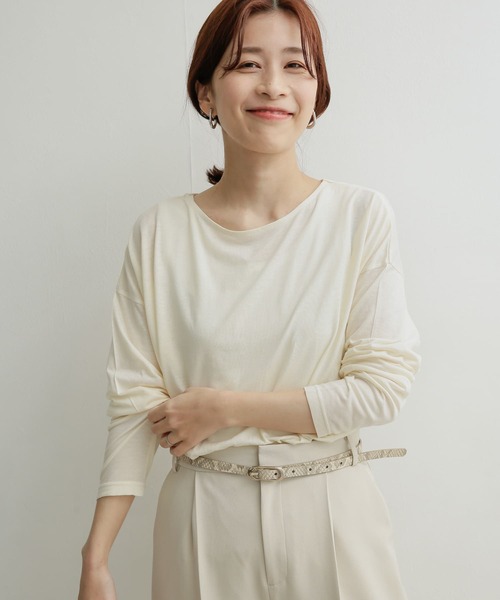 URBAN RESEARCH DOORS（アーバンリサーチドアーズ）の「シルキータッチ長袖プルオーバー（Tシャツ/カットソー・レディース・アイボリー/ピンク/ラベンダー/ベージュ・1）」の10枚目の写真