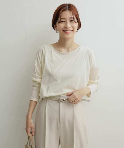 URBAN RESEARCH DOORS（アーバンリサーチドアーズ）の「シルキータッチ長袖プルオーバー（Tシャツ/カットソー・レディース・アイボリー/ピンク/ラベンダー/ベージュ・1）」の11枚目の写真