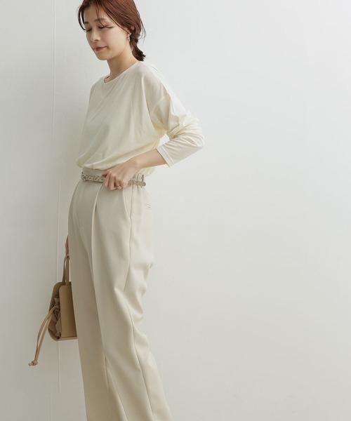 URBAN RESEARCH DOORS（アーバンリサーチドアーズ）の「シルキータッチ長袖プルオーバー（Tシャツ/カットソー・レディース・アイボリー/ピンク/ラベンダー/ベージュ・1）」の12枚目の写真