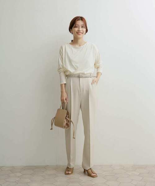 URBAN RESEARCH DOORS（アーバンリサーチドアーズ）の「シルキータッチ長袖プルオーバー（Tシャツ/カットソー・レディース・アイボリー/ピンク/ラベンダー/ベージュ・1）」の14枚目の写真