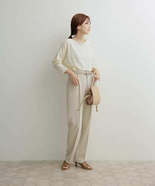 URBAN RESEARCH DOORS（アーバンリサーチドアーズ）の「シルキータッチ長袖プルオーバー（Tシャツ/カットソー・レディース・アイボリー/ピンク/ラベンダー/ベージュ・1）」の15枚目の写真