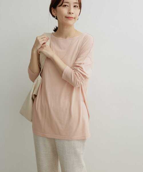 URBAN RESEARCH DOORS（アーバンリサーチドアーズ）の「シルキータッチ長袖プルオーバー（Tシャツ/カットソー・レディース・アイボリー/ピンク/ラベンダー/ベージュ・1）」の21枚目の写真