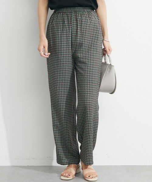 Sugar spoon（シュガースプーン）の「・SUGAR SPOON ギンガムイージーパンツ（その他パンツ・レディース・ベージュ/グリーン/アイボリー・FREE）」の3枚目の写真