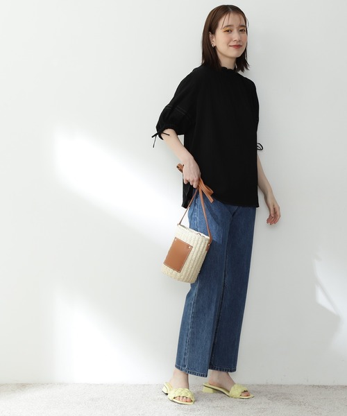 N.（N. Natural Beauty Basic）（エヌエヌナチュラルビューティーベーシック）の「◆シュリンクパフブラウス（シャツ/ブラウス・レディース・ブラック/ブルー/イエロー・MEDIUM）」の5枚目の写真