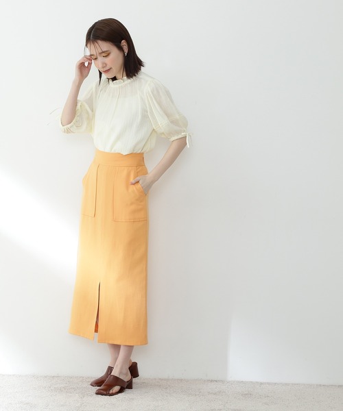 N.（N. Natural Beauty Basic）（エヌエヌナチュラルビューティーベーシック）の「◆シュリンクパフブラウス（シャツ/ブラウス・レディース・ブラック/ブルー/イエロー・MEDIUM）」の8枚目の写真