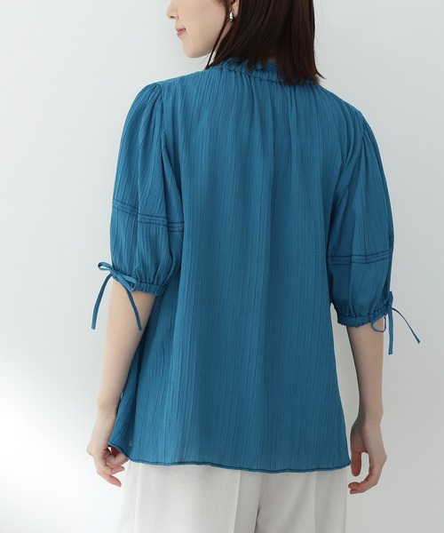 N.（N. Natural Beauty Basic）（エヌエヌナチュラルビューティーベーシック）の「◆シュリンクパフブラウス（シャツ/ブラウス・レディース・ブラック/ブルー/イエロー・MEDIUM）」の11枚目の写真