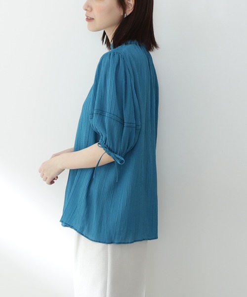 N.（N. Natural Beauty Basic）（エヌエヌナチュラルビューティーベーシック）の「◆シュリンクパフブラウス（シャツ/ブラウス・レディース・ブラック/ブルー/イエロー・MEDIUM）」の10枚目の写真