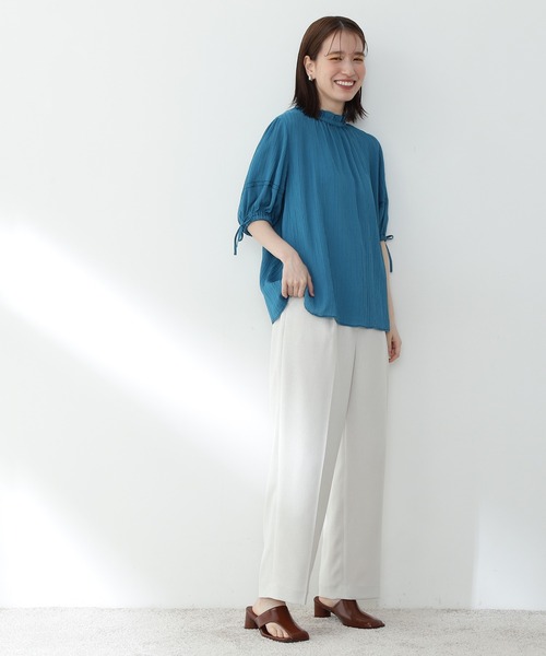 N.（N. Natural Beauty Basic）（エヌエヌナチュラルビューティーベーシック）の「◆シュリンクパフブラウス（シャツ/ブラウス・レディース・ブラック/ブルー/イエロー・MEDIUM）」の7枚目の写真