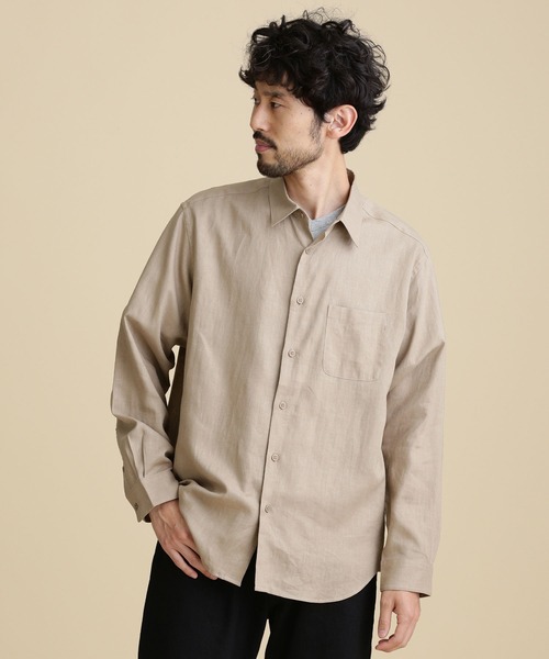 NANO universe(ナノユニバース)の「LB.04/フレンチリネンレギュラーカラーシャツ(シャツ/ブラウス・メンズ・ホワイト/ブラック/ネイビー/グレー系その他4・S/M/L/XL)」の18枚目の写真