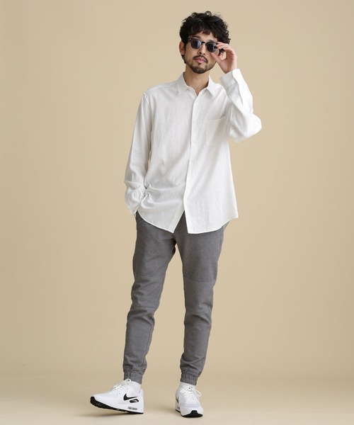 NANO universe(ナノユニバース)の「LB.04/フレンチリネンレギュラーカラーシャツ(シャツ/ブラウス・メンズ・ホワイト/ブラック/ネイビー/グレー系その他4・S/M/L/XL)」の15枚目の写真