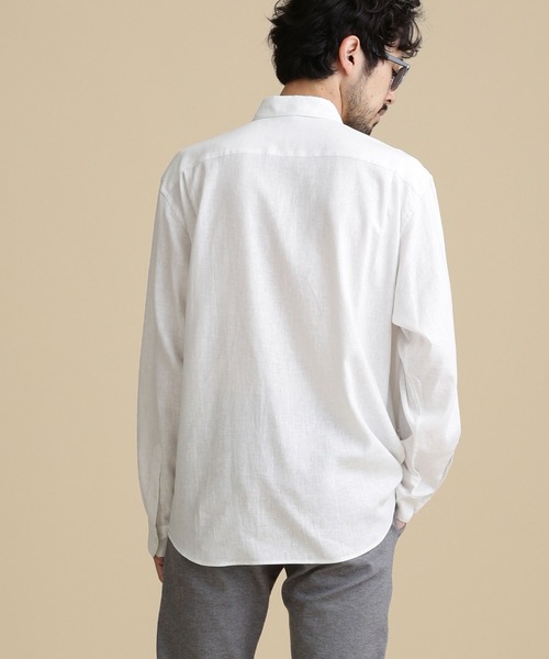 NANO universe(ナノユニバース)の「LB.04/フレンチリネンレギュラーカラーシャツ(シャツ/ブラウス・メンズ・ホワイト/ブラック/ネイビー/グレー系その他4・S/M/L/XL)」の13枚目の写真