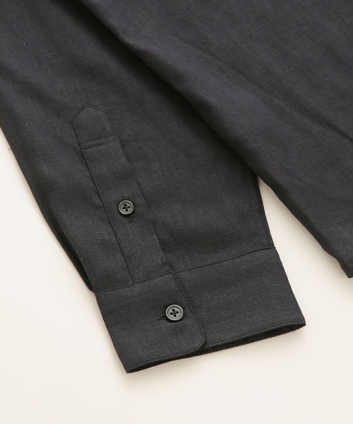 NANO universe(ナノユニバース)の「LB.04/フレンチリネンレギュラーカラーシャツ(シャツ/ブラウス・メンズ・ホワイト/ブラック/ネイビー/グレー系その他4・S/M/L/XL)」の9枚目の写真
