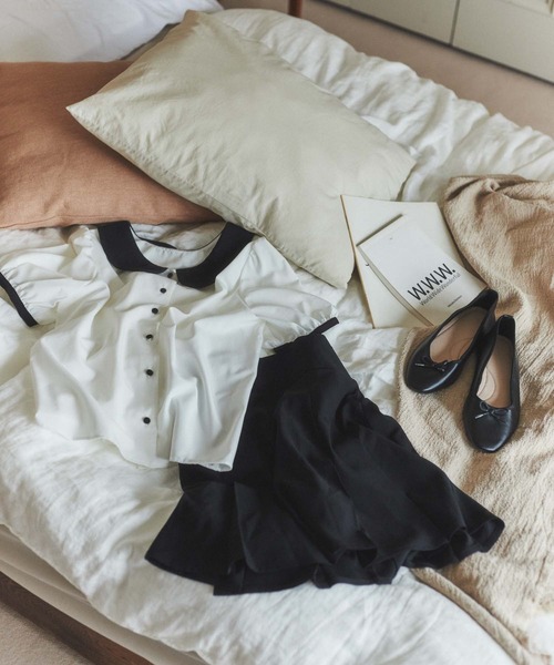 WEGO（ウィゴー）の「WEGO/ハイウエストプリーツスカパン（スカート・レディース・ブラック/ライトベージュ・FREE）」の17枚目の写真