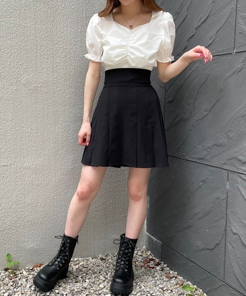 WEGO（ウィゴー）の「WEGO/ハイウエストプリーツスカパン（スカート・レディース・ブラック/ライトベージュ・FREE）」の14枚目の写真